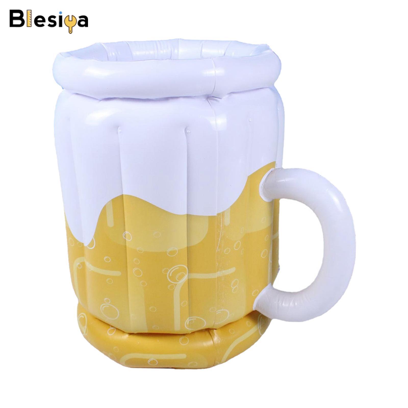 Blesiya Inflatable Beer Mug Cooler Beverage Holder for Hawaiian Party BBQ