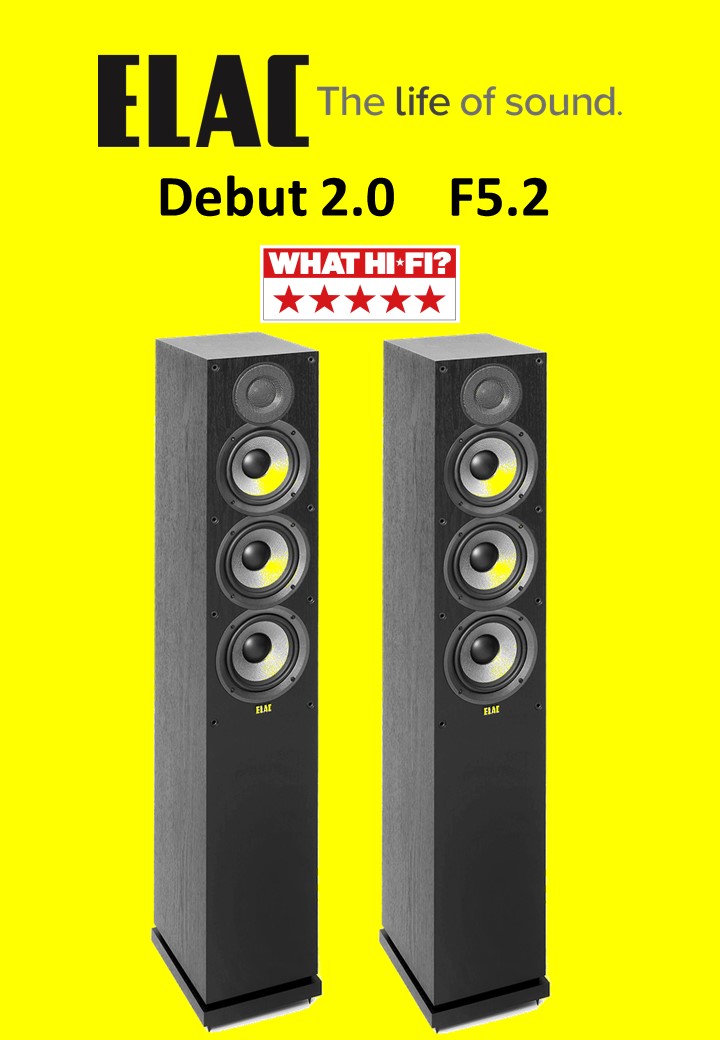 Elac Debut 2.0 F5.2 Tower Speakers (Pair) Black 並行輸入品 価格比較