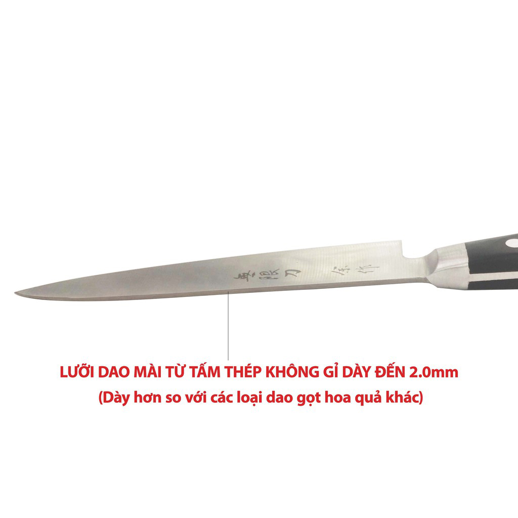 Bộ 3 Dao bếp Nhật Bản lưỡi thép (Dao chặt xương, dao Nakiri  và dao Petty) GAF