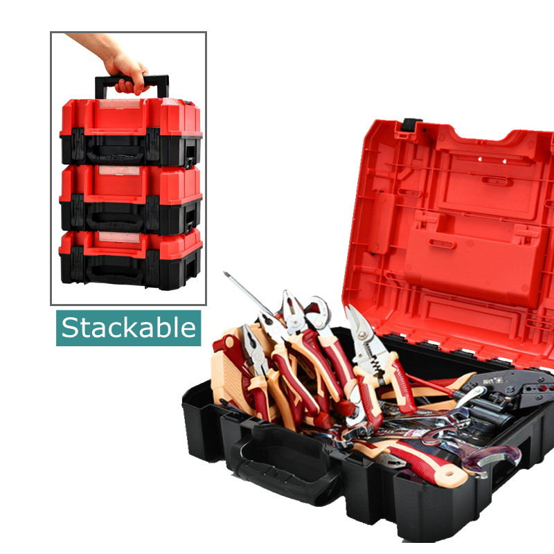 Stackable Combination Tool Box Organizer Plasic Thick Suitcase Drill Hardware Tool Storage Box Electrician Carpenter Toolbox