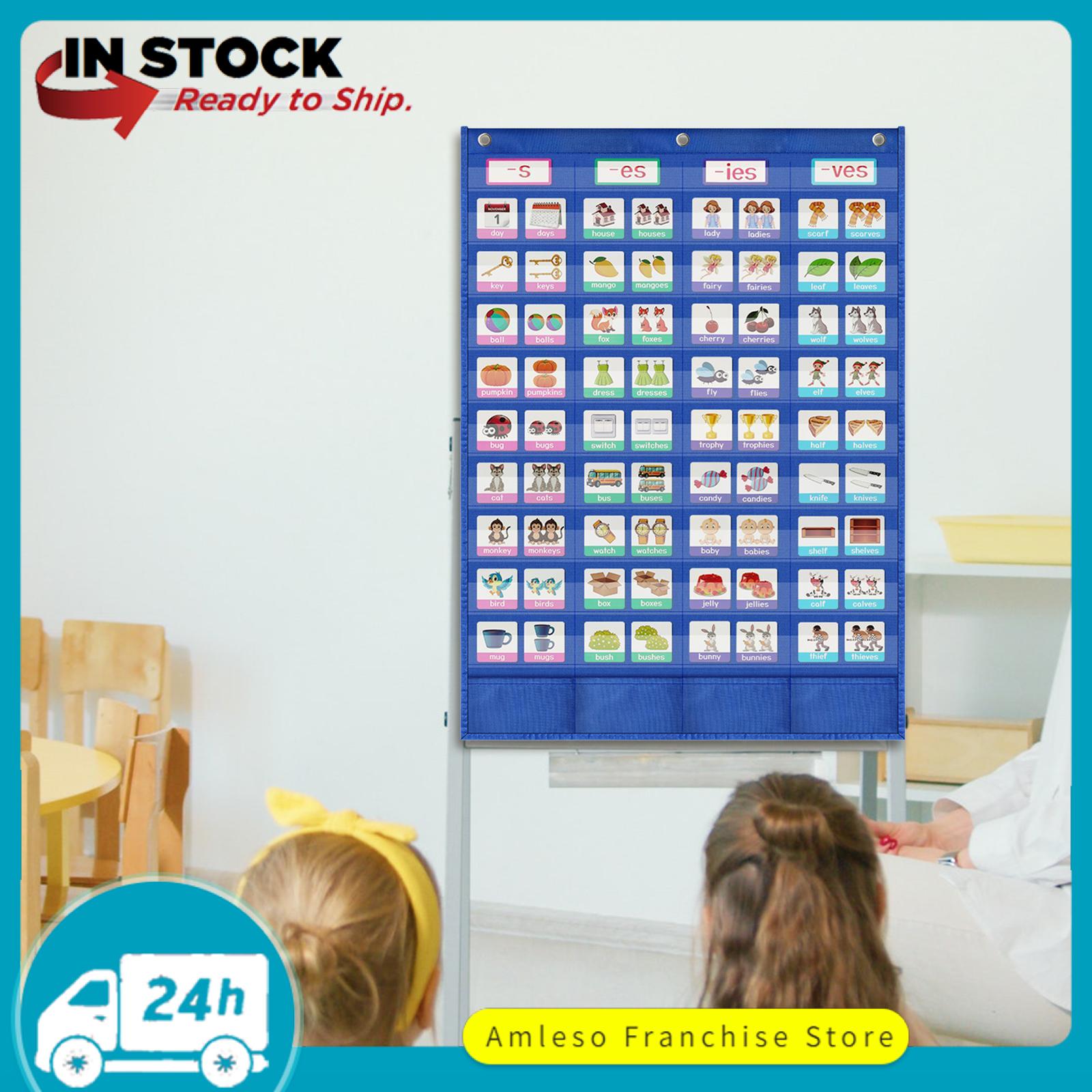 amleso Singular and Plural Pocket Chart Early Learning Supplies for