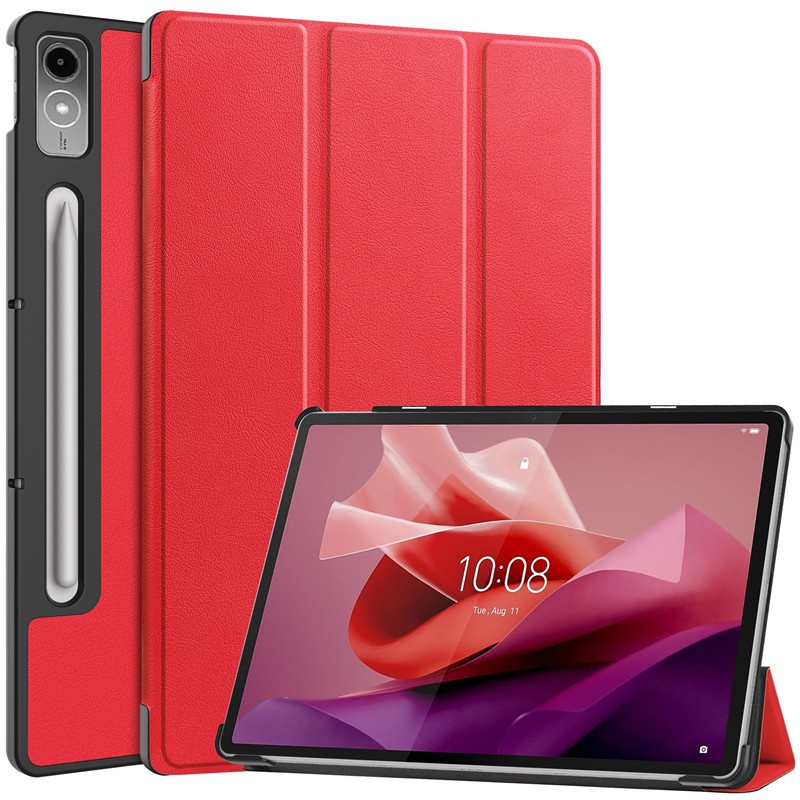 For lenovo tab p12 case 12.7" magnetic fold leather stand hard tablet for lenovo p12 xiaoxin pad pro 12.7 case smart cover