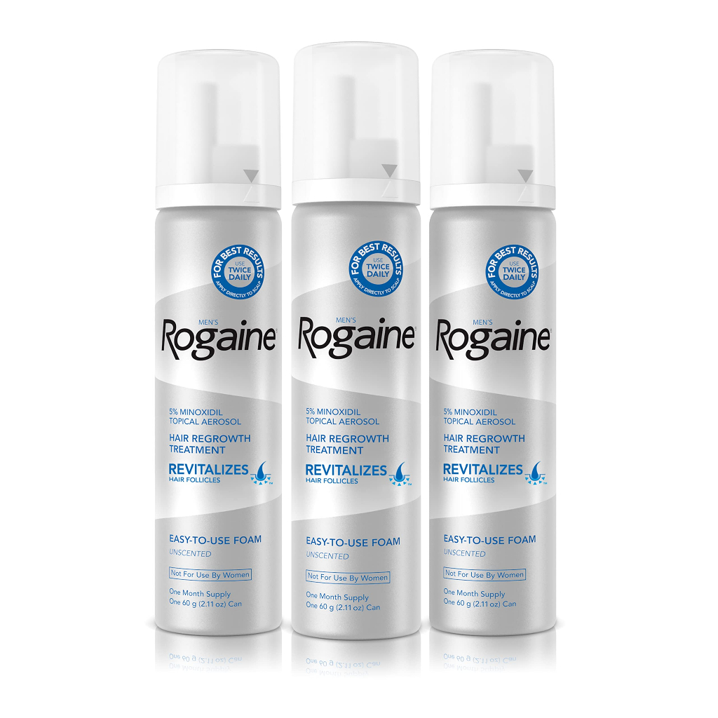 Set 3 kem mọc râu, tóc nam rogaine minoxidil 5% foam dạng bọt 3x60ml