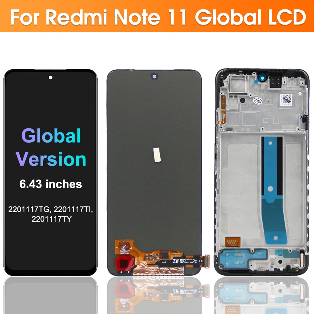 Screen Replacement For Suitable For Xiaomi Redmi Note 11 2201117TG, For Redmi Note 11 4G Lcd Display Digital Touch Screen With Frame Assembly