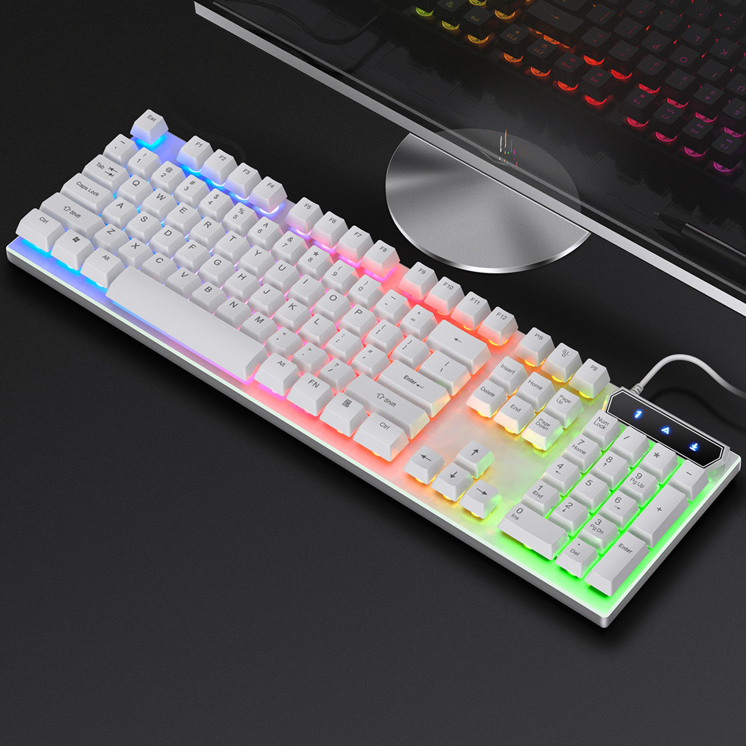 KAIMEIDI Silver Eagle K500 Game Wired Keyboard Color Matching Luminous Mechanical Feel Desktop Computer Accessories