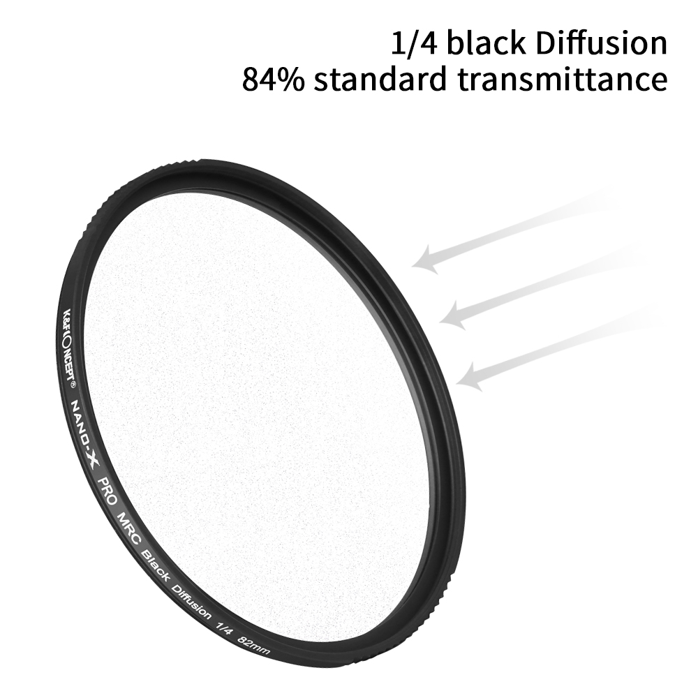 K&F Concept 1/4 Black Diffusion Filter Soft Light Lens Fliter Multiple Layer Nanometer Coating Ultra slim Frame Filters
