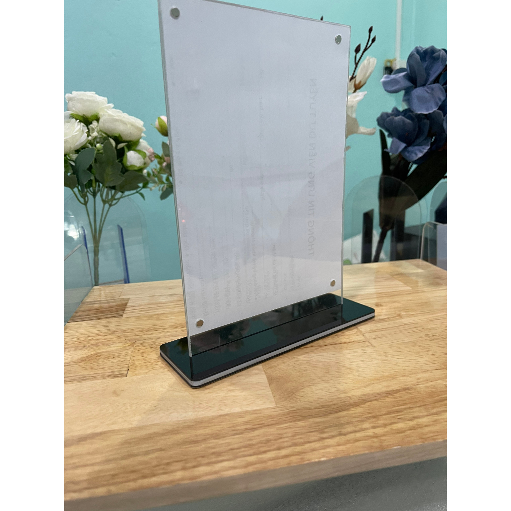 Menu mica để bàn kích thước A4 A5 A6, Hít nam châm .Mica