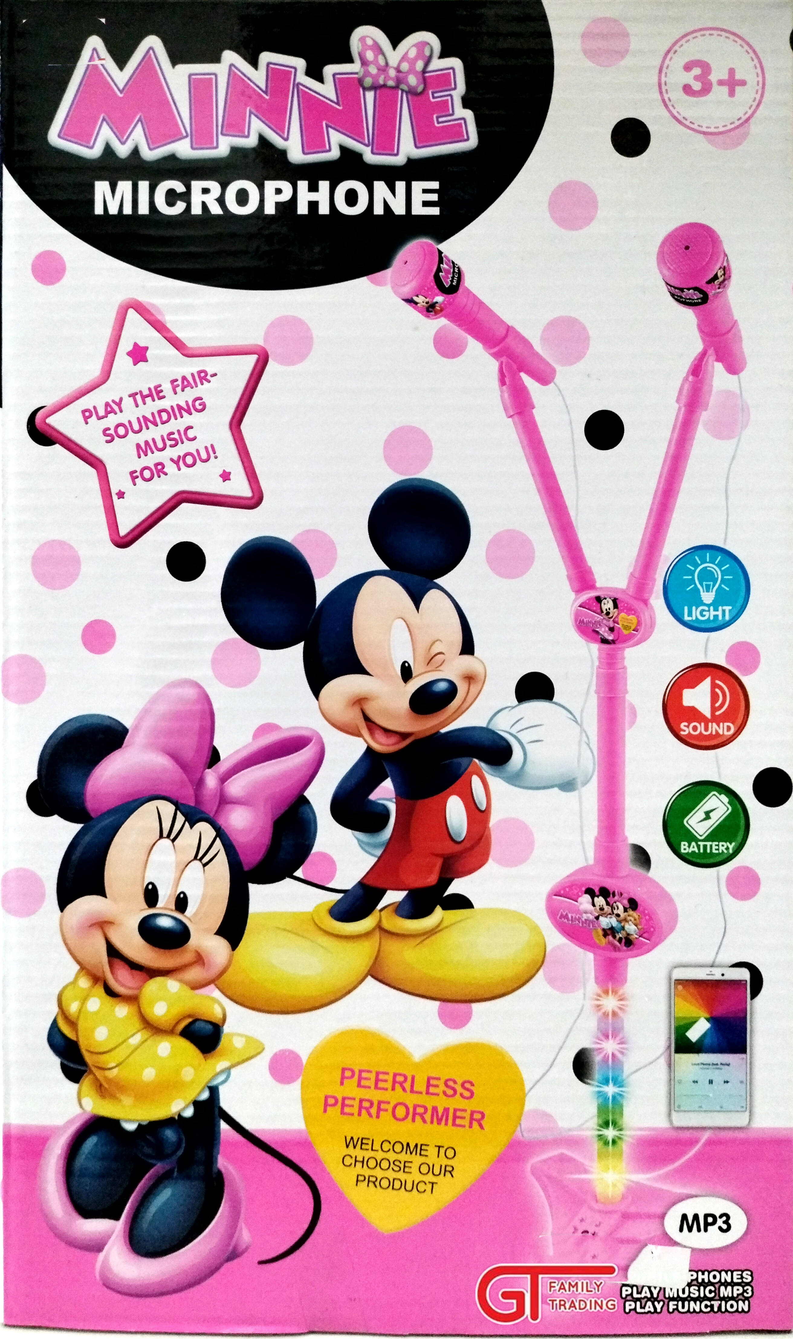 LED Kid Microphone Standing Microphone Toys Pretend Play Mic Singing