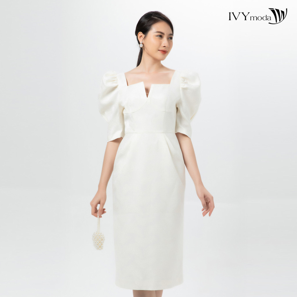 [ Nhập mã LAZSOCIAL10 - Giảm 20% tối đa 99K đơn 199K ] Đầm tay phồng tapta IVY moda MS 48M7181