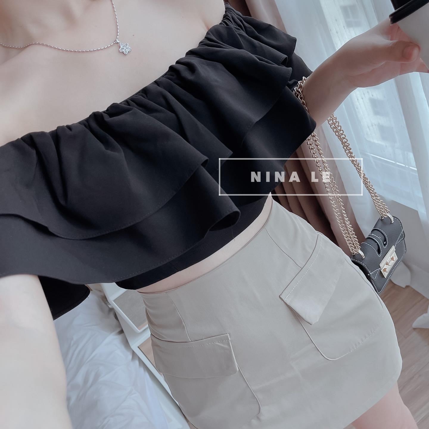 Áo Trễ Vai Croptop Tay Ngắn PINKSTORE29 A5376