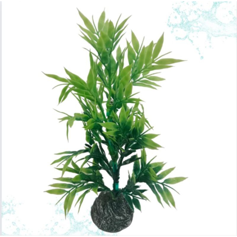 Hiasan Dekorasi Aquarium Ornamen TANAMAN PLASTIK 20CM