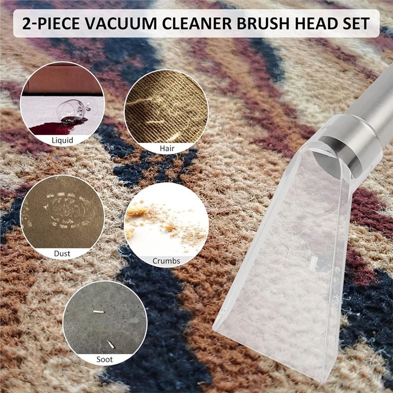 2PCS 38mm Suction Nozzles Rotating Transparent Brush Head Carpet Cleaner Dryer Vacuum Cleaner Accessories.