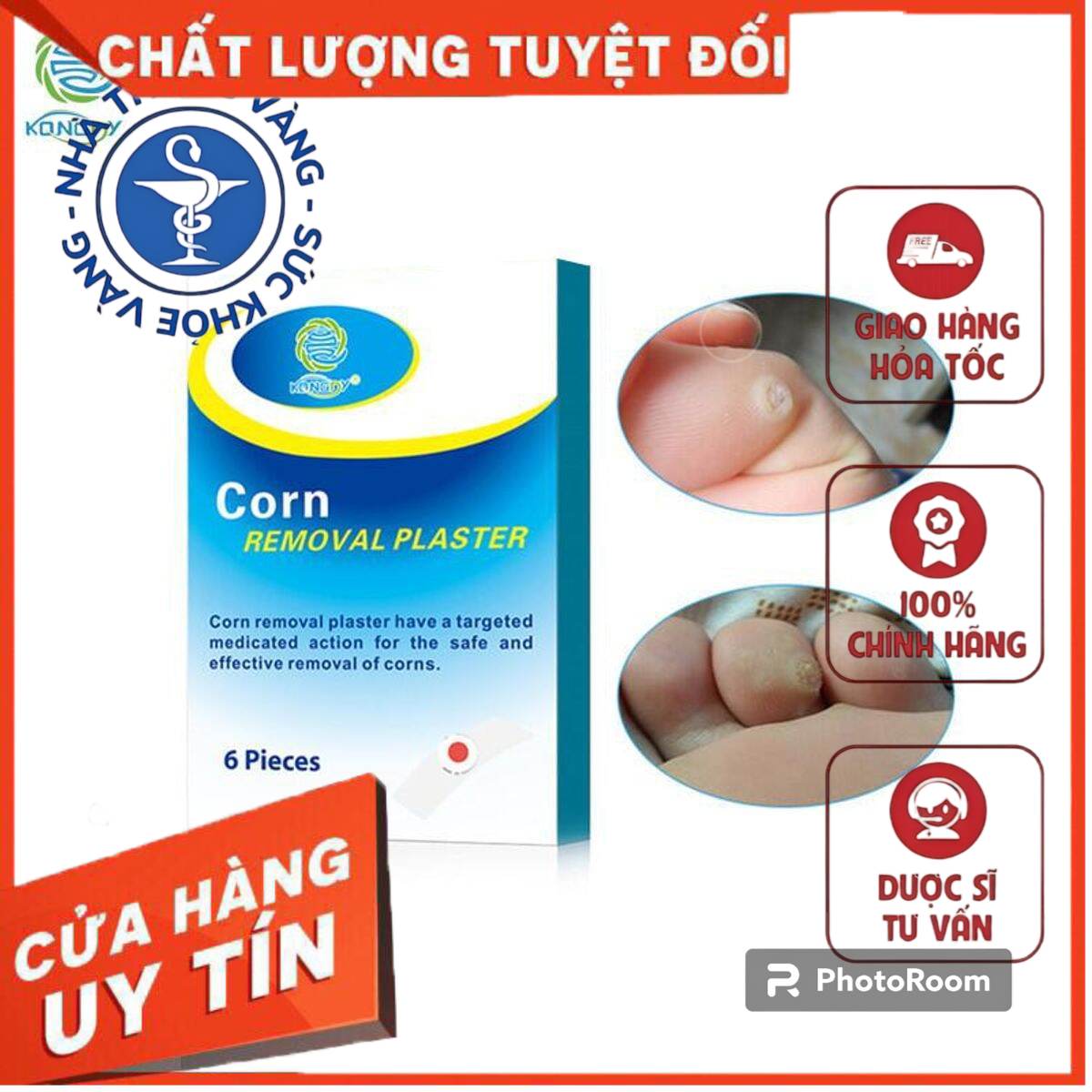 ✅ Miếng dán loại mụn cóc - Corn Removal Plaster - Kong Di