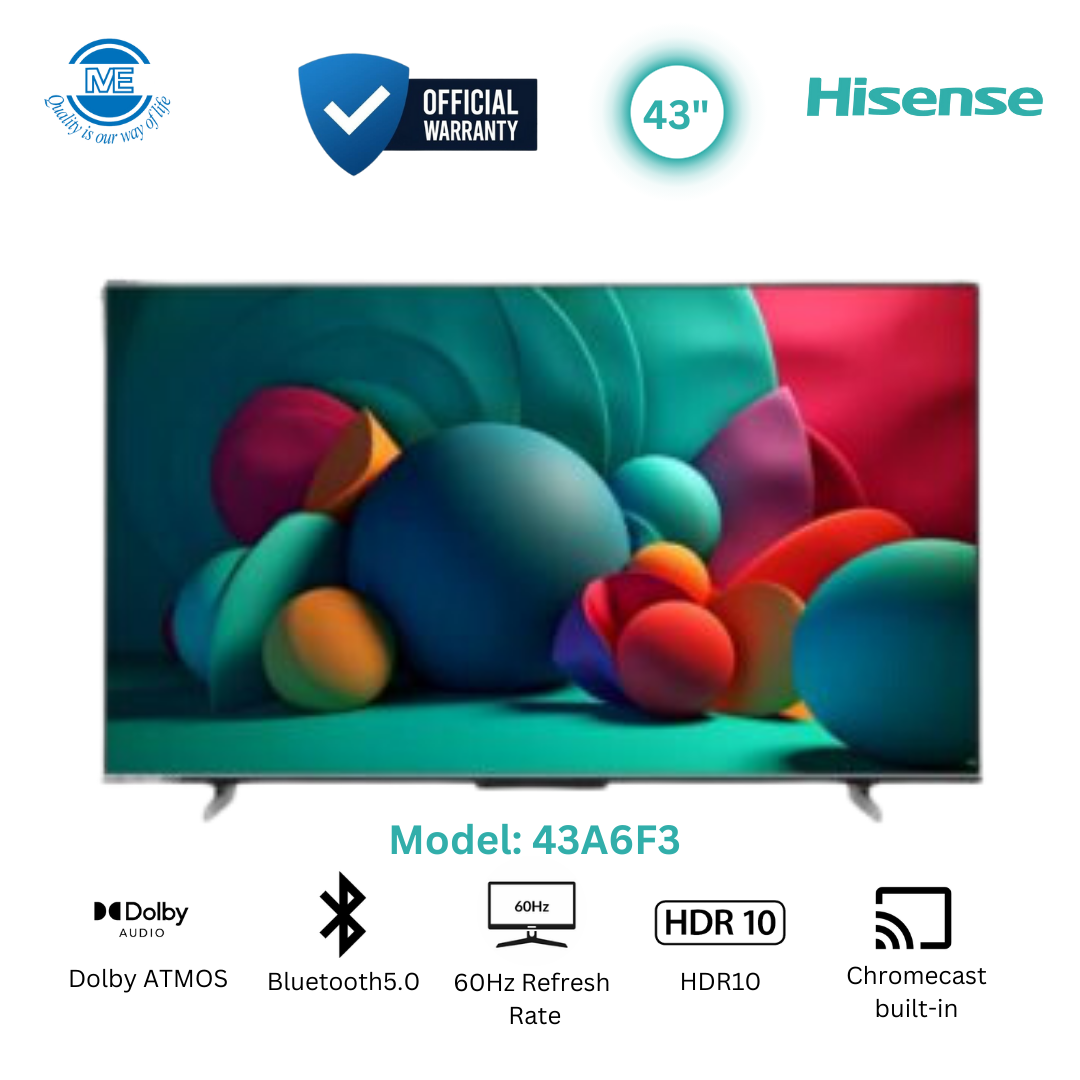 HISENSE 43″ Bezelless Smart LED TV | 43A6F3