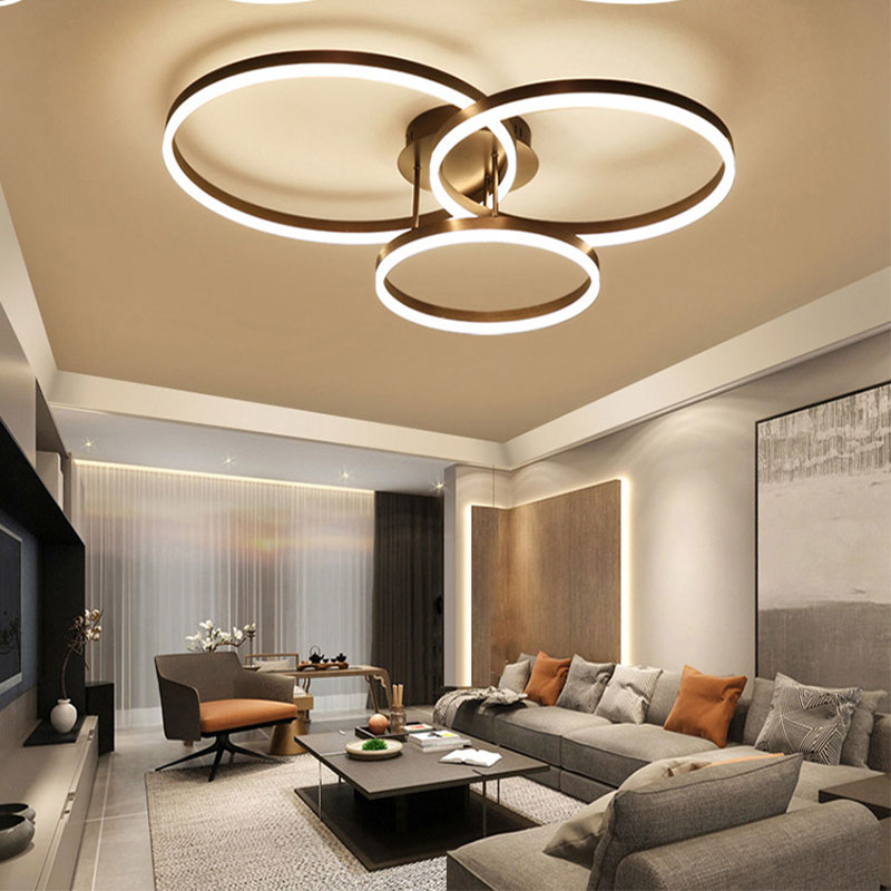 Nordic modern minimalist ceiling light, home personalized bedroom light, creative circular multi-color study LED room lighting