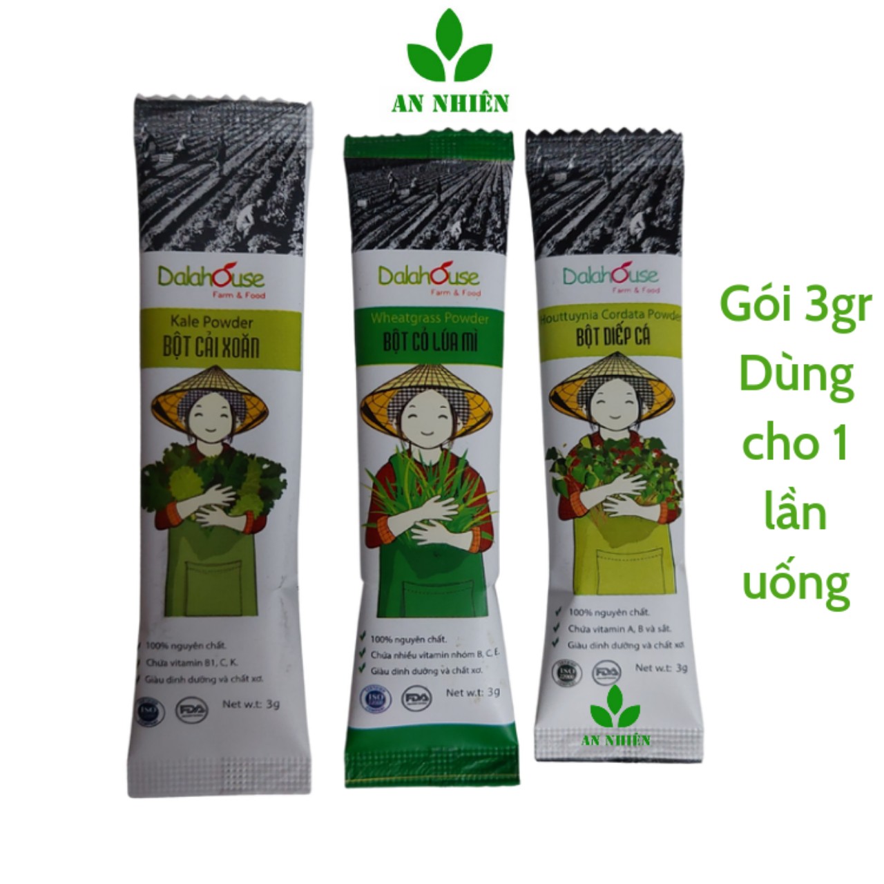 Bột rau củ sấy lạnh Dalahouse gói nhỏ 3gr