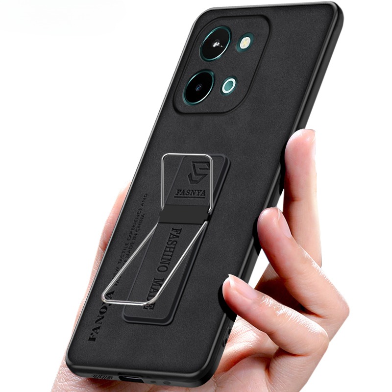 Phone case For Vivo Y28 Y28S Case Back cover Fluff Hard Cortex Plush Cover with Soft Frame Anti-knock stand Holder For VIVO Y28S Y28 Cover cases.