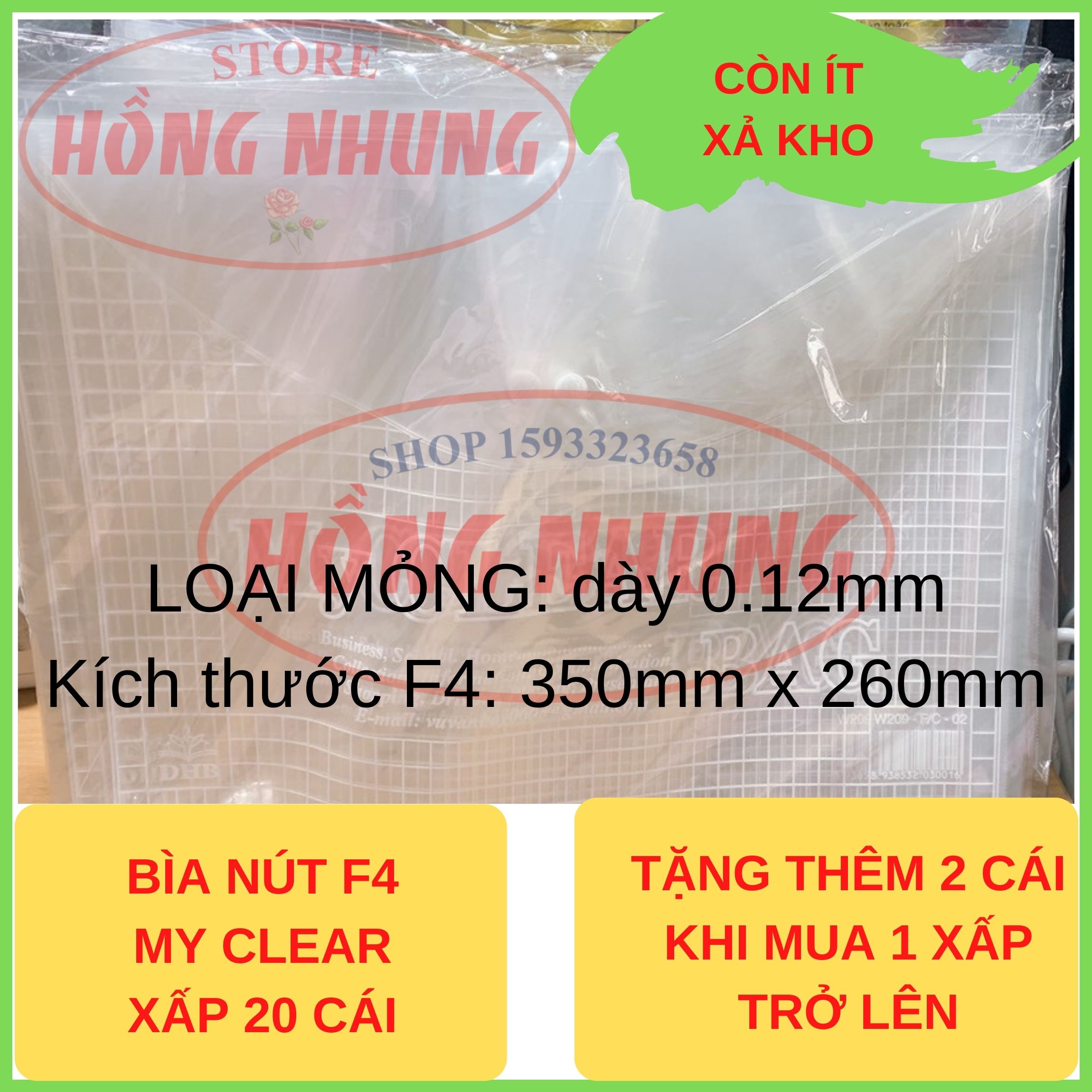 Bìa Nút F4, Xấp 20 Cái Mỏng giúp bảo vệ giấy tờ của bạn không bị hư hỏng.