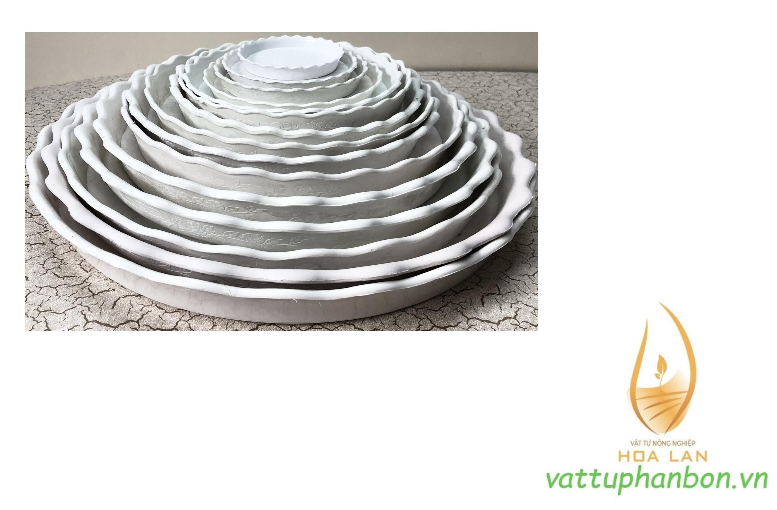 Đĩa lót chậu tròn khía Phi 35cm - #053C#