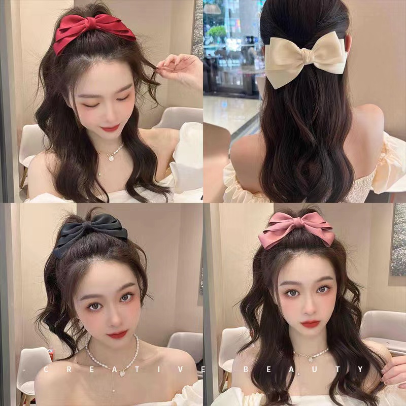 Kẹp Tóc Nơ Ba Lớp Thoát Hiểm Kiểu Công Chúa Đáng Yêu
