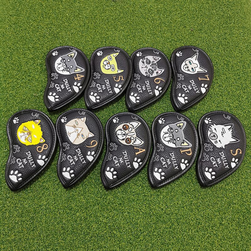 Lazy cat golf iron head cover iron head cover wedge cover protective cover for golf club head 456789aps
