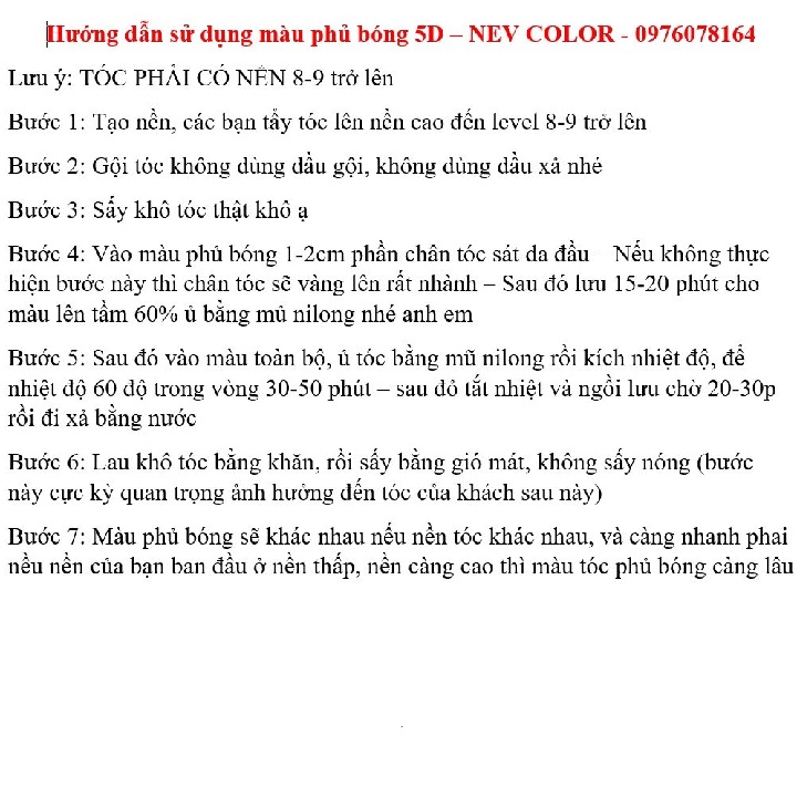 Thuốc Nhuộm Tóc Màu Phủ Bóng 5D Hàn Quốc 450ml