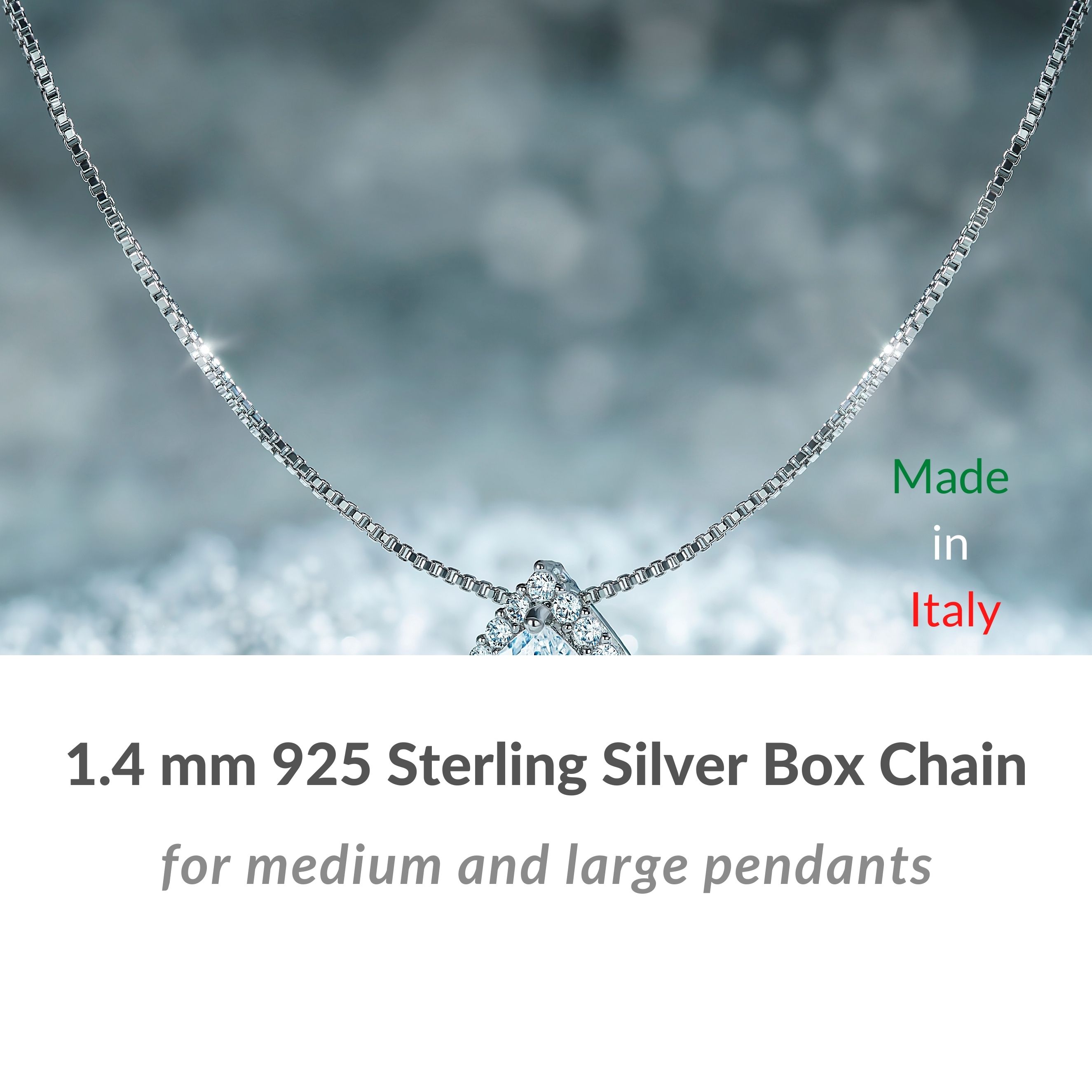 16 inch silver box chain