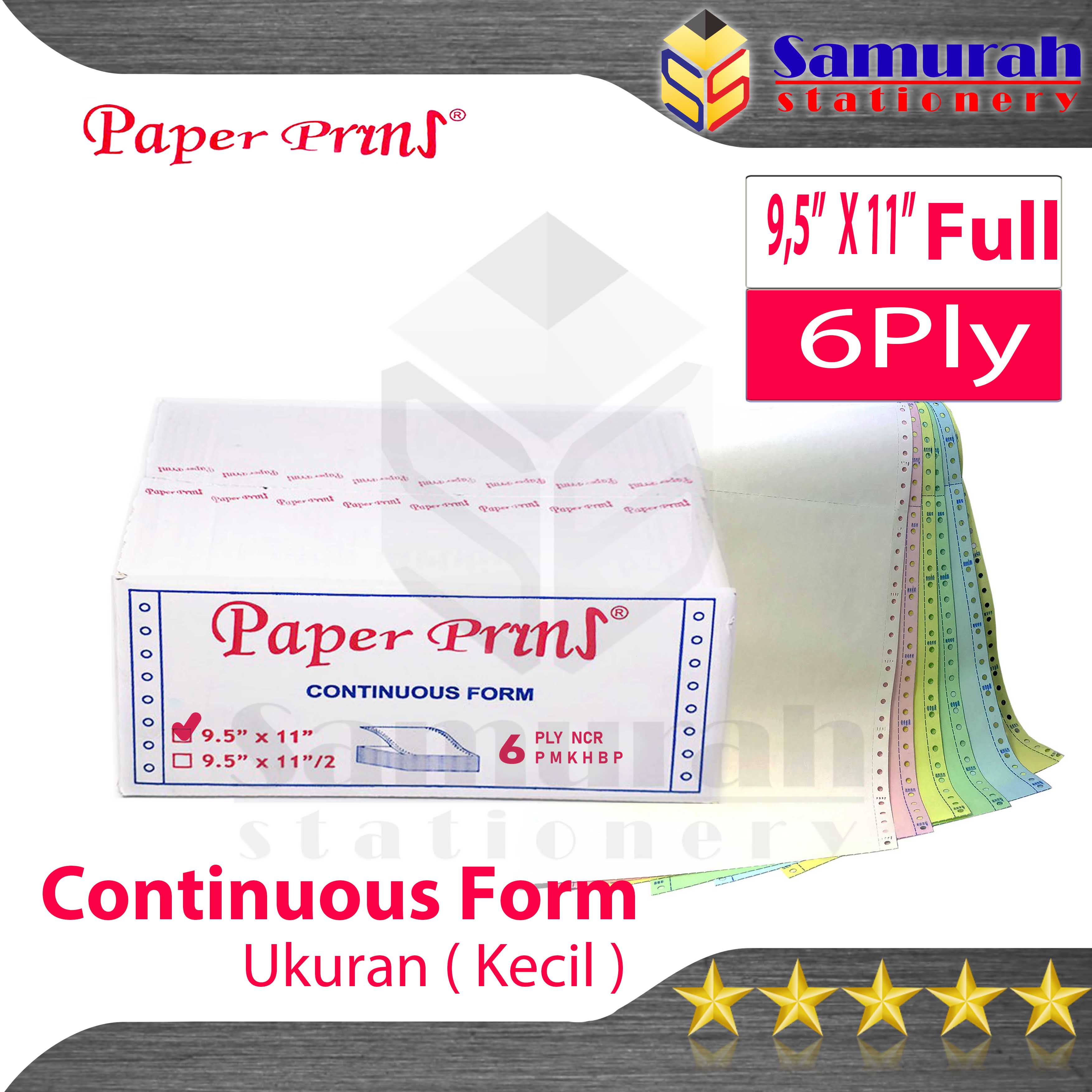 Kertas Continuous Form Paper Prins X Full Atau X Bagi K Ply Ncr