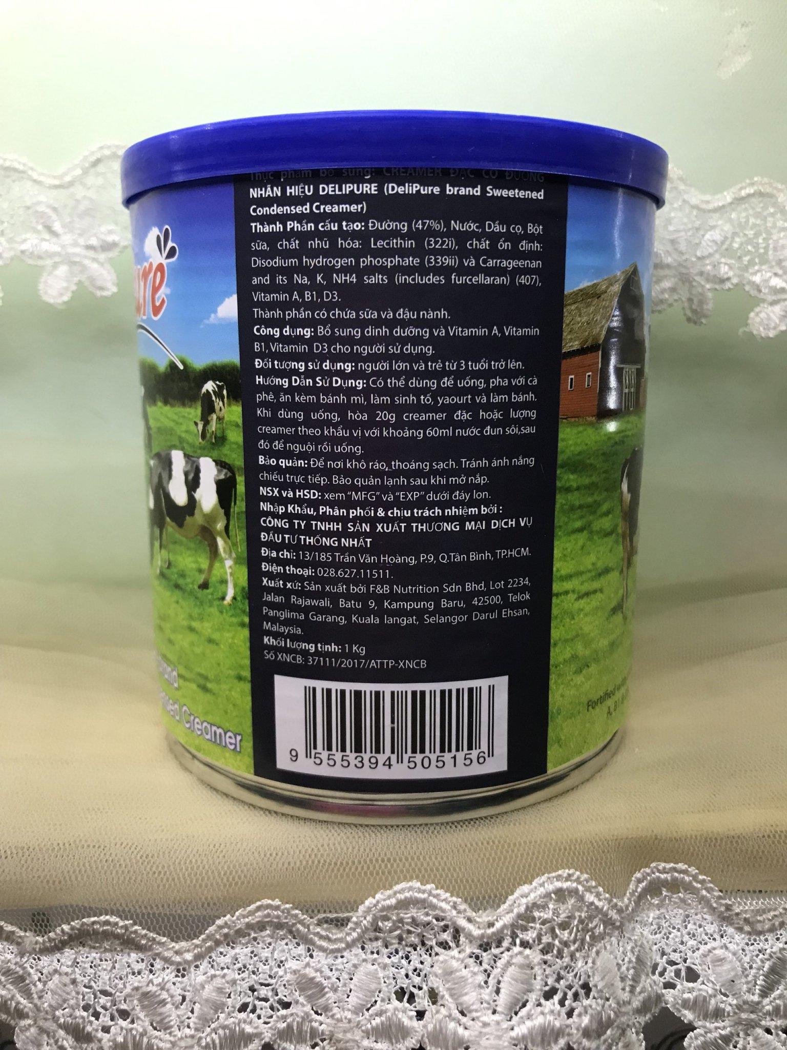 (HCM-Q8) 3 Lon- Sữa đặc có đường Delipure 1kg/lon ( hàng nhập từ Malaysia)