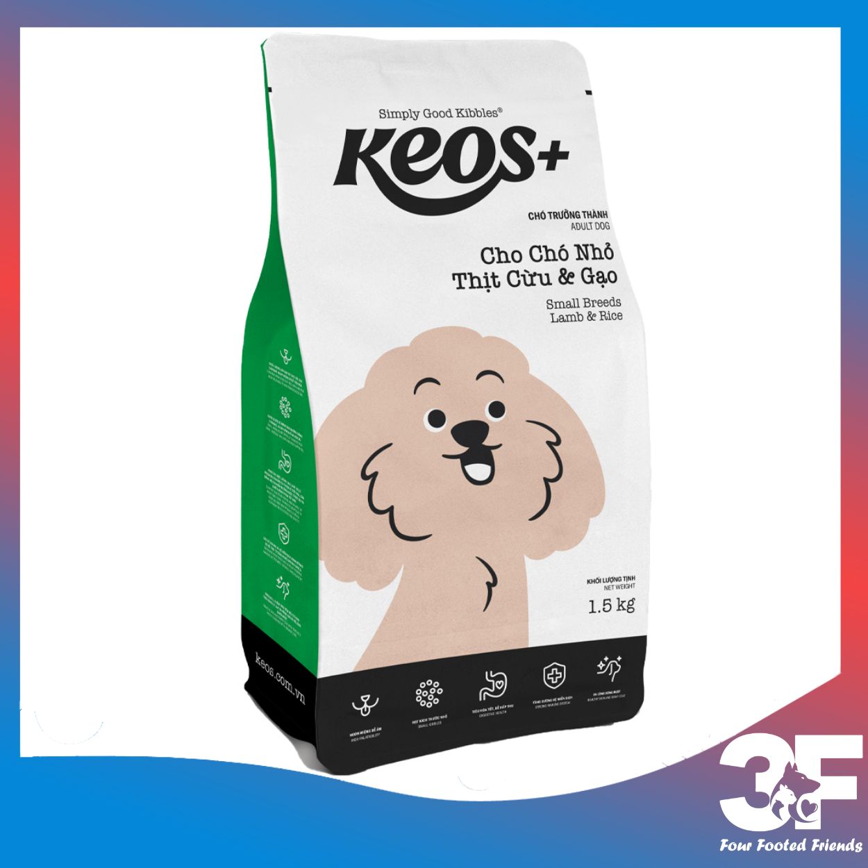 Thức Ăn Hạt Cho Chó Mọi Lứa Tuổi Keos Túi 1.5kg
