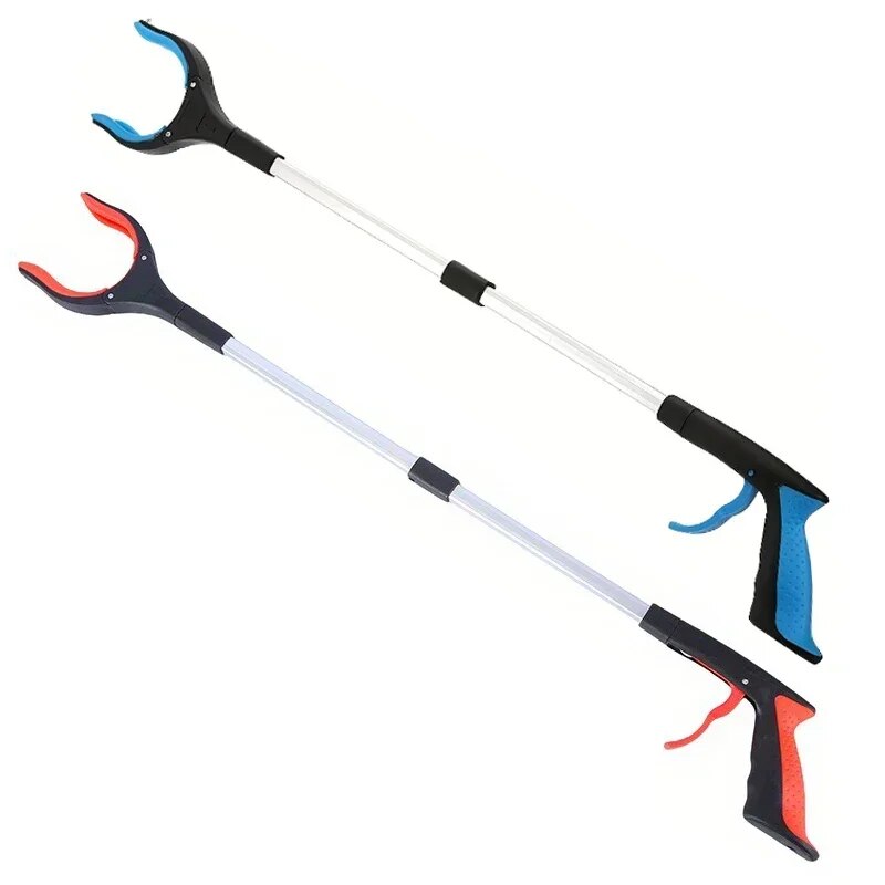 Foldable Gripper Extender Hand Tools Litter Reachers Pickers Collapsible Garbage Grabber Pick Up Tools Broom and Dustpan Set
