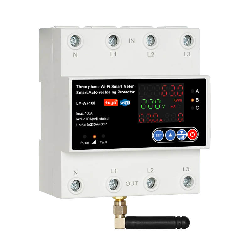4P 100A Tuya Three Phase Art Life Auto-Reclosing Over Under Voltage Protector Art Meter Timer Switch Circuit Breaker
