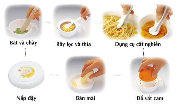 [HCM]Bộ chế biến ăn dặm kiểu Nhật Richell RC53371