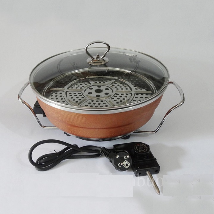 Nồi mini đa năng Nồi Lẩu Nướng Đa Năng Mini 2in1 Cắm Điện Nhỏ Xinh Tiện Lợi Màu Hồng Cute