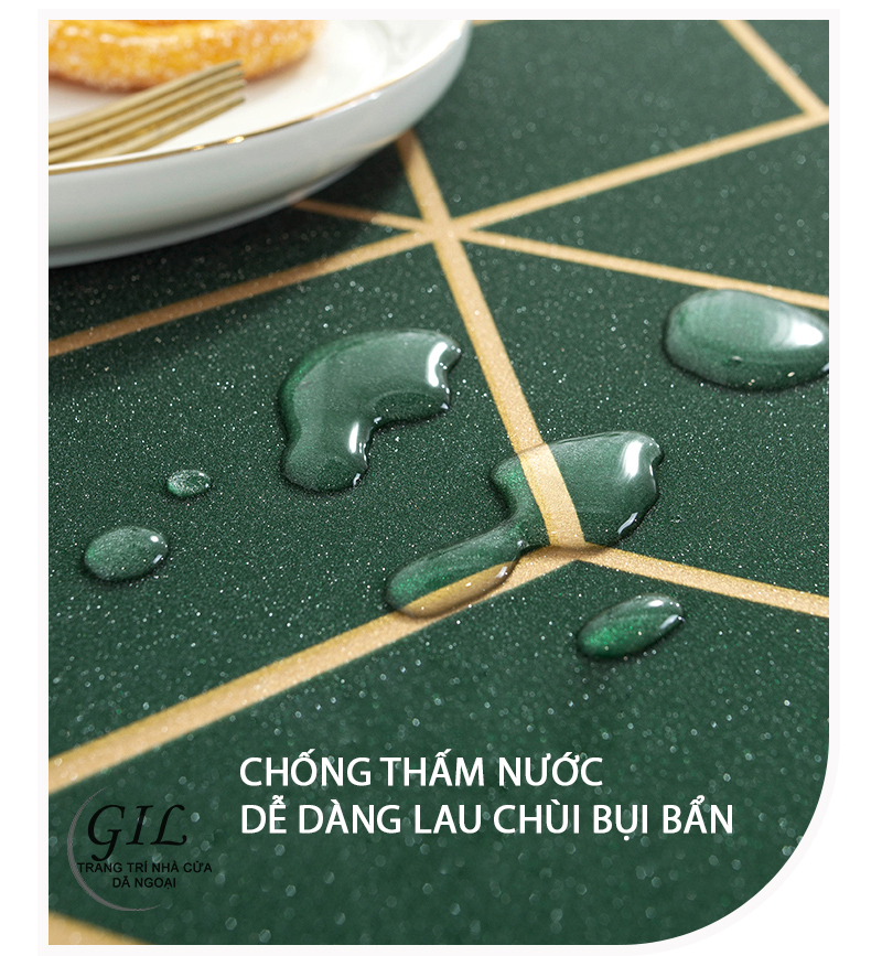khăn trải bàn pvc hưu vàng cao cấp