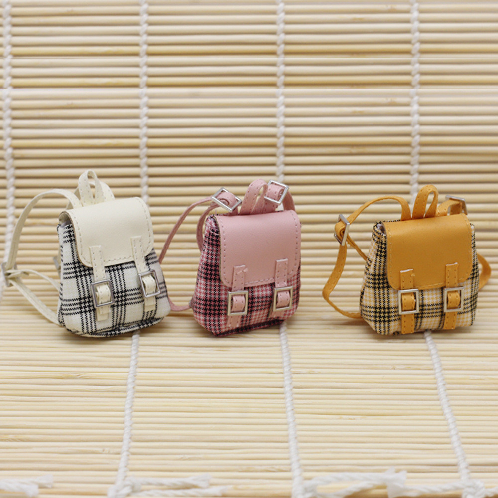 SF Labubu Doll Plaid Backpack Bag Dolls Accessories For BJD Toys. 