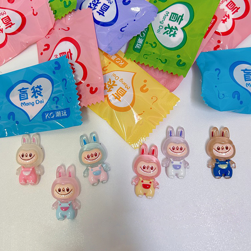 1PC Cartoon Glossy Labubu Cute Animal Doll Blind Bag Resin DIY Accessories New Labubu Surprise Gift YUNSHUO. 