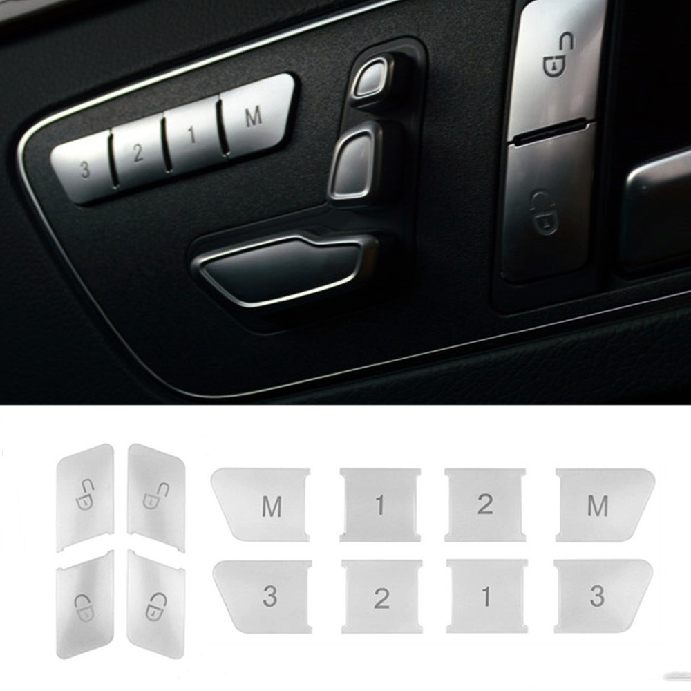 NEW%20%E3%80%90Too%20much%20love!%E3%80%91Car%20Door%20Lock%20Unlock%20And%20Window%20Switch%20Button%20Trim%20Cover%20Sticker%20Interior%20For%20Mercedes%20Benz%20A%20B%20C%20E%20Gla%20Cla%20Glk%20Gle%20W176%20W204%20-%20Image%204