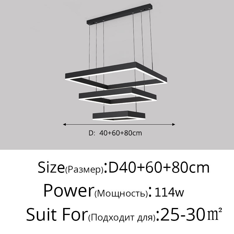 TengShuo LED Ceiling Light Modern 3 colour Square Led Chandelier Light