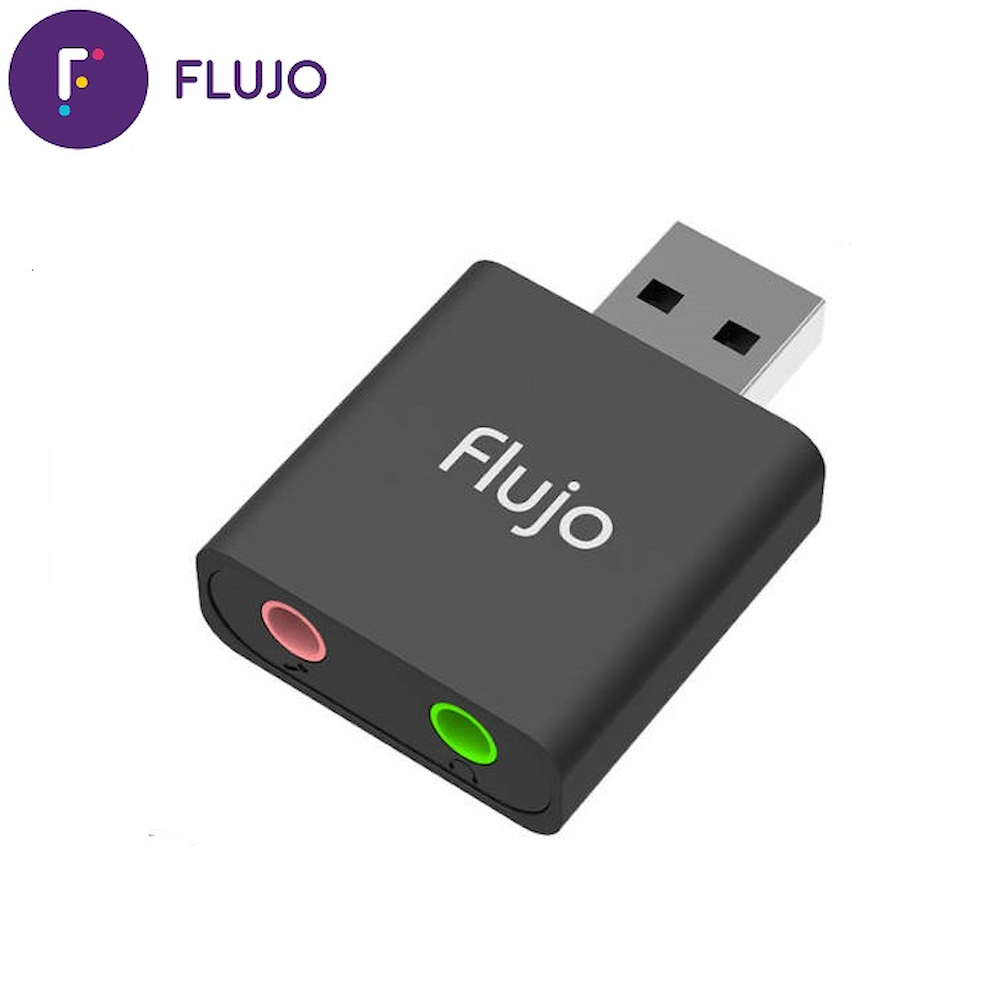 Flujo External USB Sound Card Stereo Audio Adapter with 3.5mm Stereo Headphone Speaker and Mono Microphone Jacks.Compatibility with Windows Mac and Linux 