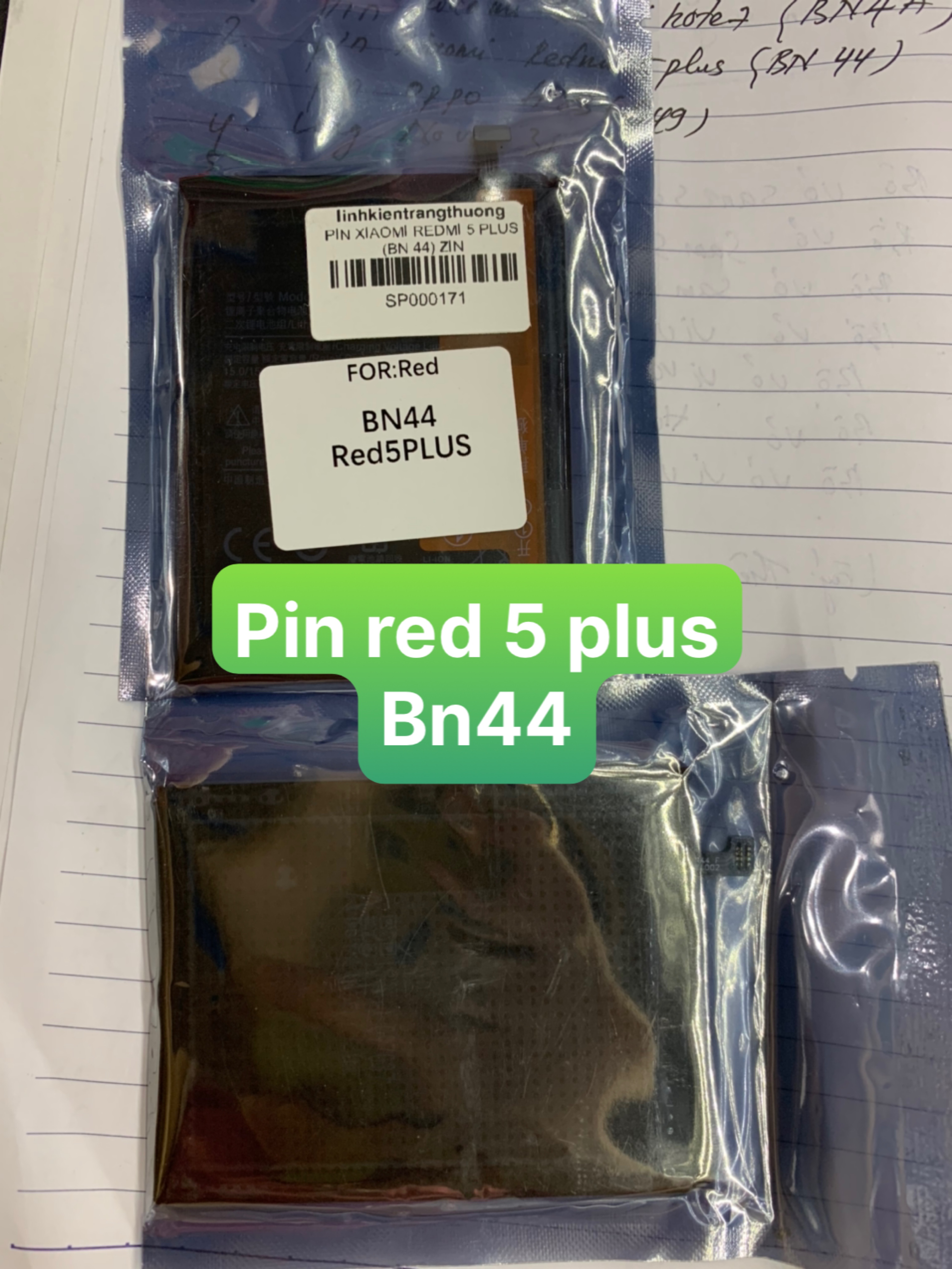 PIN ZIN HÃNG ĐIỆN THOẠI XIAOMI REDMI 5 PLUS MÃ ( BN44)