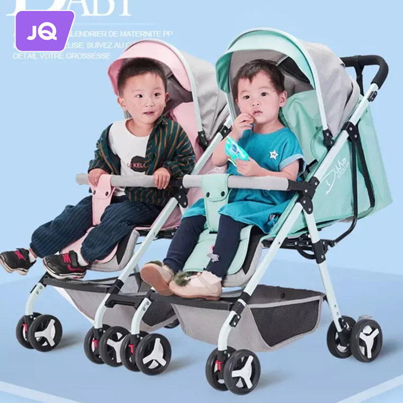 Twin stroller can be split, seated, lying, light and shock