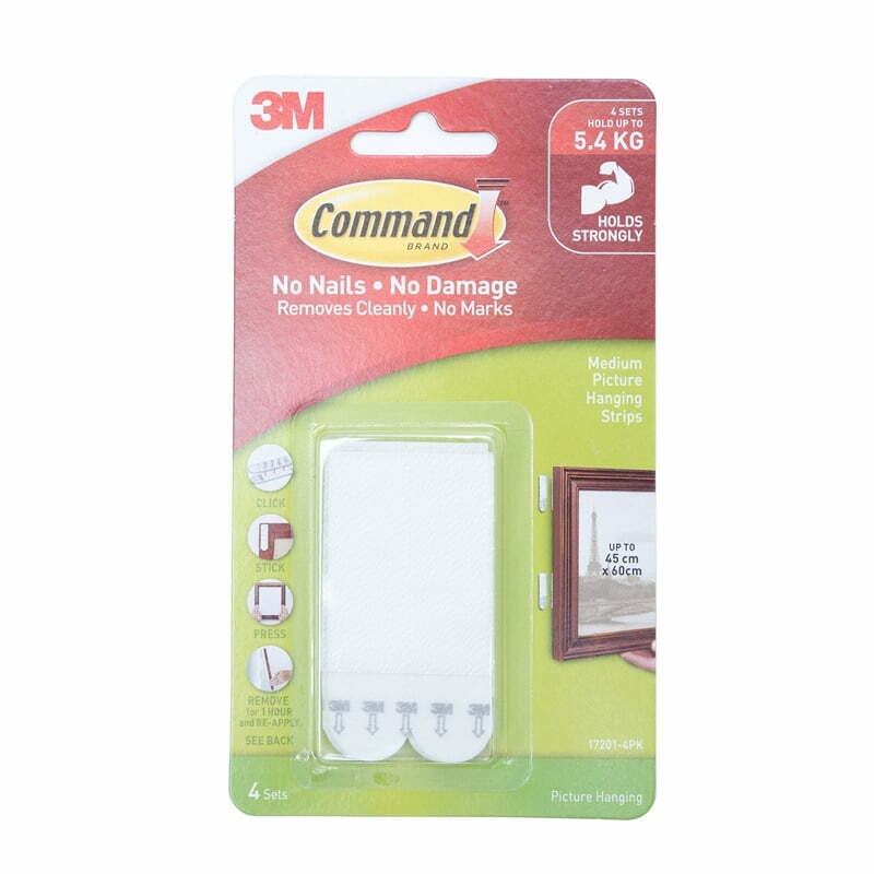 Móc Dán Treo Tranh Vừa, Command, Medium Picture Hanging Strips, Damage-Free, Holds