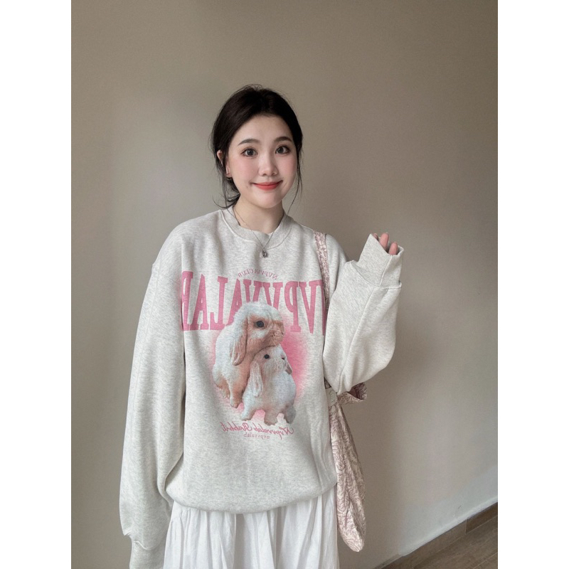 Áo nỉ sweater hình chú thỏ