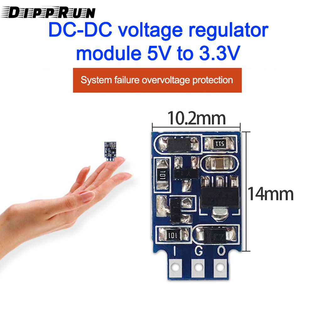 Dipprun 5v to 3.3v step down power supply buck module dc 5v to 3.3v voltage regulator 700ma buck module soldering kit