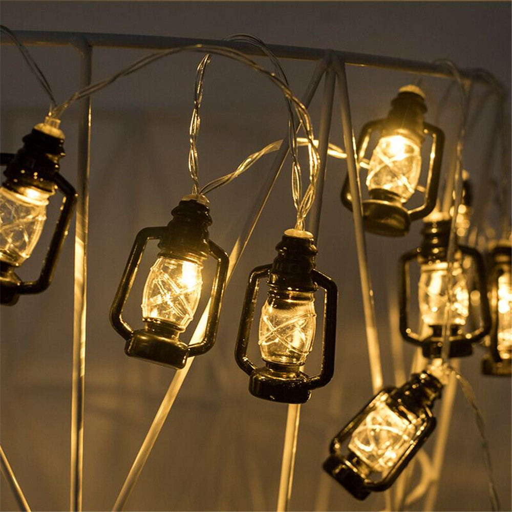 Dây Đèn Chai Dầu Hỏa 10LED Đèn Lồng LED Vòng Hoa Cổ Tích Dây Đèn Chạy Bằng Pin Trang Trí Trong Nhà Ngoài Trời Gia Đình