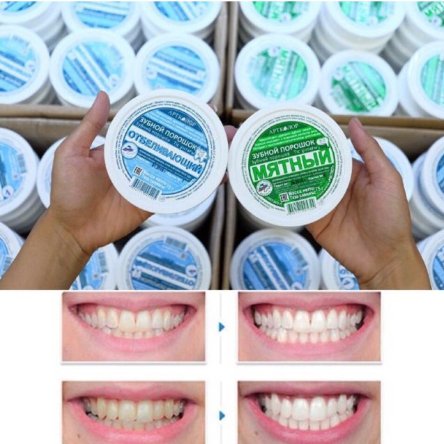 Bột trắng răng Nga làm trắng răng thơm miệng