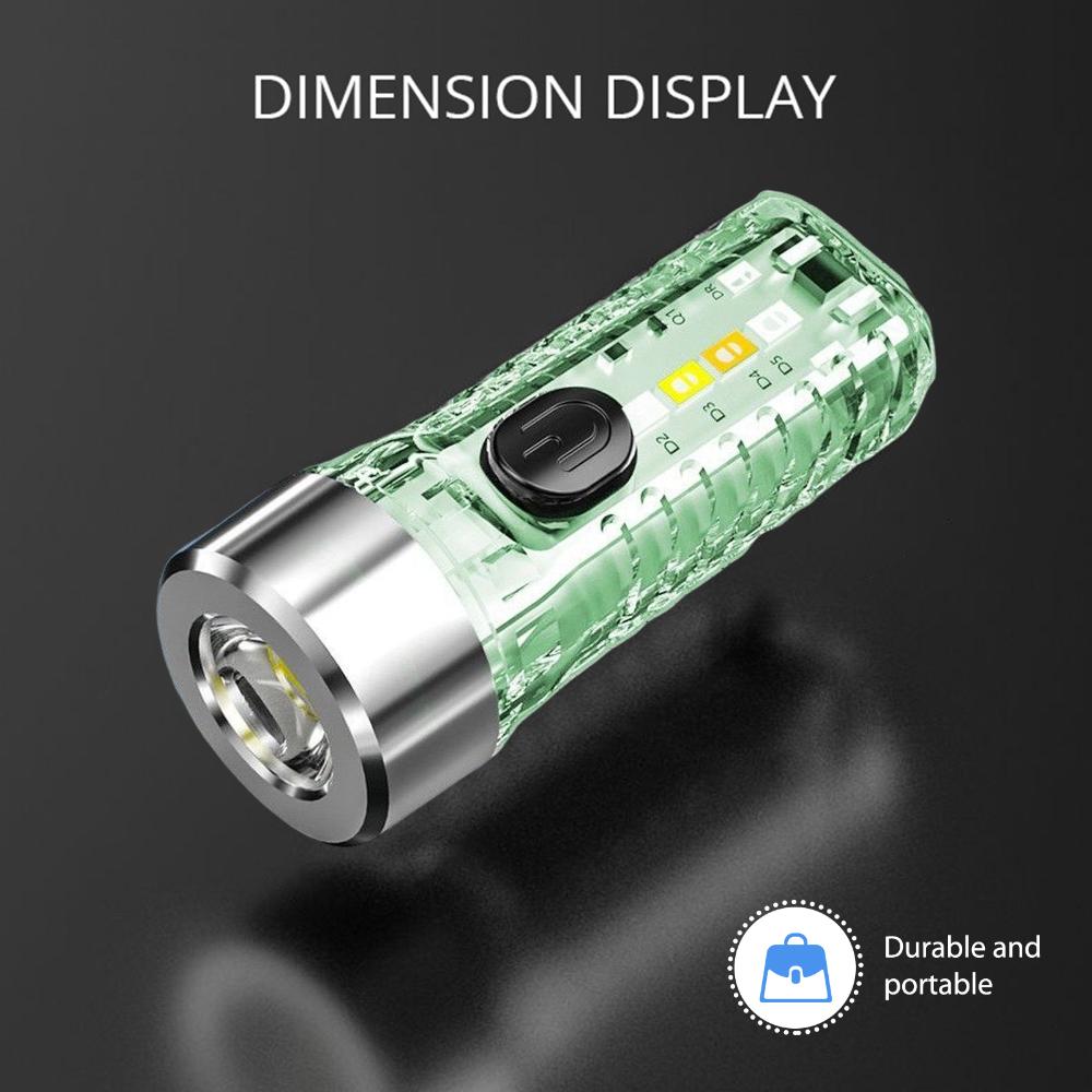 Đèn pin cầm tay siêu sáng móc treo đèn không thấm nước Mini Đèn Pin Cắm trại Có thể sạc qua USB 8 chế độ 3 bánh răng cho trường hợp khẩn cấp ngoài trời