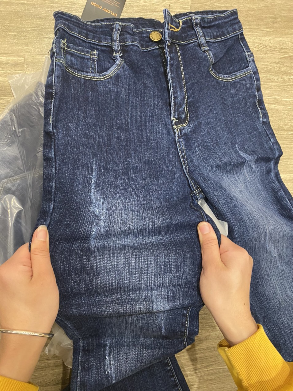Quần jeans nữ ống loe co giãn thoải mái