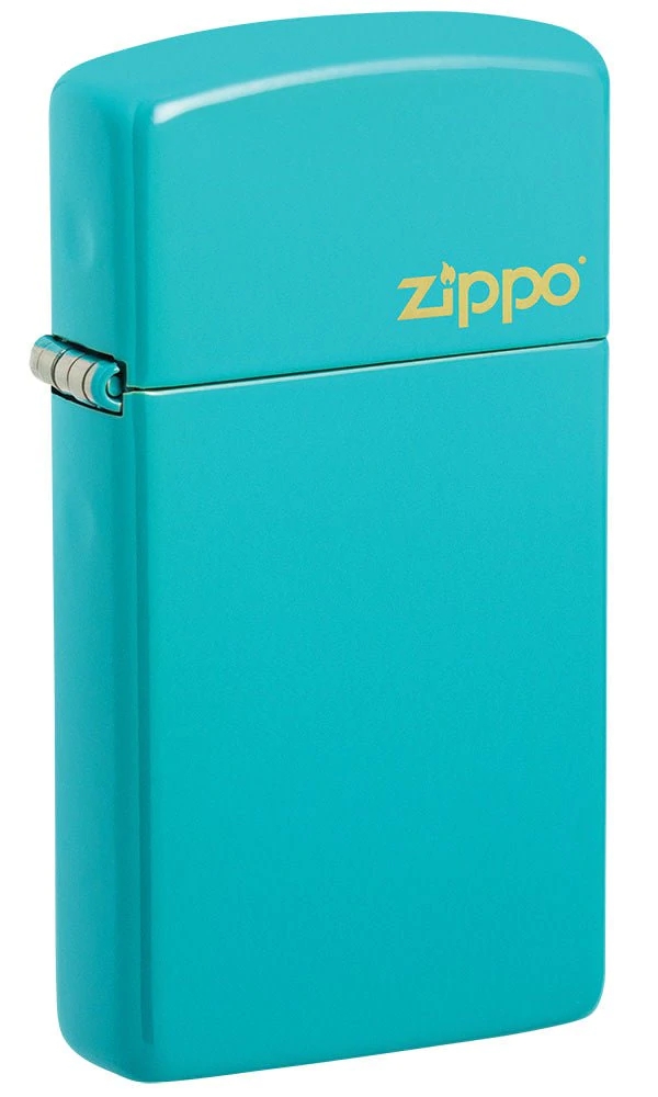 Bật Lửa Zippo 49529ZL Slim® Flat Turquoise Zippo Logo